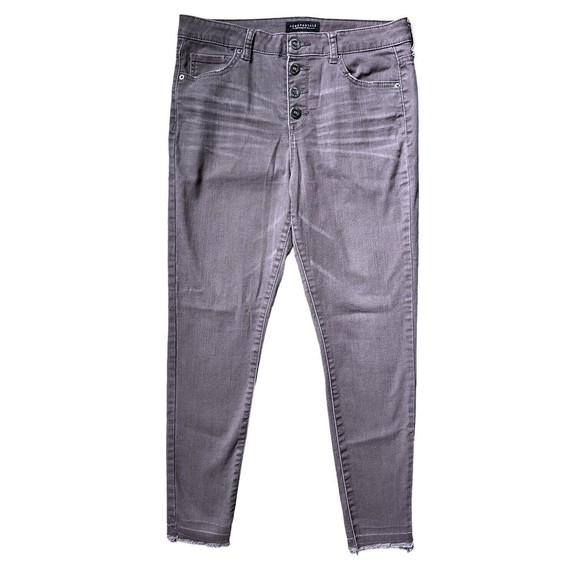 AEROPOSTALE High Waisted Jeggings Purple Jeans Stretch Women’s Size 12 Skinny - Picture 1 of 11